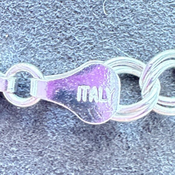 VTG Sterling Silver 925 Double Link Chain Bracelet Lobster Clasp Size 8" Length - Picture 5 of 10